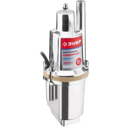 Насос ЗУБР "Родничок" вибрационный, погружной, для чистой воды, 18 л/мин, напор 60м, шнур 25м, 225Вт ЗНВП-300-25_М2_Х купить в Надыме