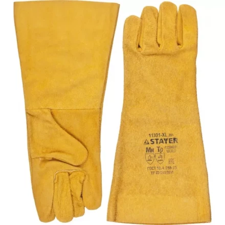 Термостойкие краги STAYER "MASTER" для сварки и тяжелых механических работ, 400 мм 11331-XL_z01 купить в Надыме