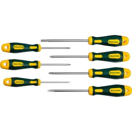 Набор X-Drive, KRAFTOOL 250081-H7: Отвертки профессиональные, SL: 3x80, 5x100, 6x125; PH: 1x80, 2x100; PZ: 1x80, 2x100 250081-H7 купить в Надыме