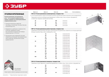 Крепежные углы анкерные УКА-2.0 инд наклейка серия МАСТЕР купить в Надыме