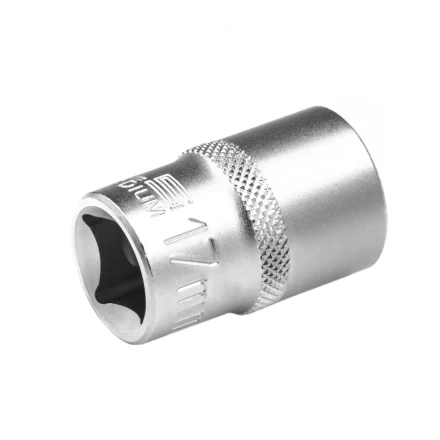 Головка торцевая 17 мм двенадцатигранная CrV под квадрат 1/2 хромированная Stels 13662 купить в Надыме