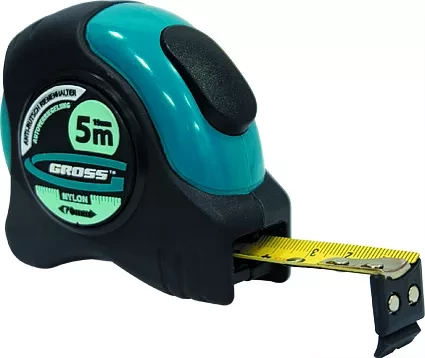 Рулетка "Schlagfest" 3 м x 19 мм магн. обрез зацеп двухст. шкала нейлон покр. автоматич  GROSS 31111 купить в Надыме