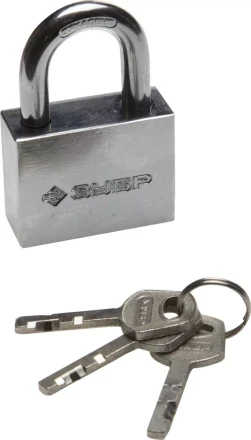 Замок ЗУБР "МАСТЕР" навесной, стальной корпус, закаленная дужка, 50мм 3710-50_z01 купить в Надыме