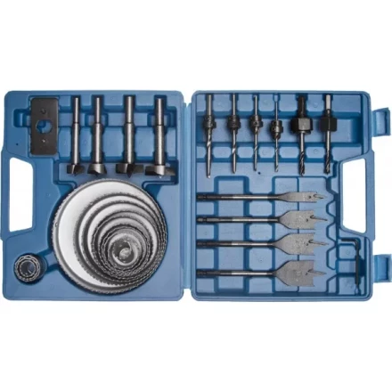 Набор ЗУБР "ЭКСПЕРТ" Коронки по дереву 19-127мм, державка 19-30мм, державка с опорн. осн., ключ имбус., сверла, 28 пред 29555-H28 купить в Надыме