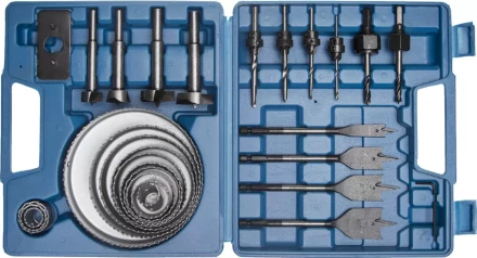 Набор ЗУБР "ЭКСПЕРТ" Коронки по дереву 19-127мм, державка 19-30мм, державка с опорн. осн., ключ имбус., сверла, 28 пред 29555-H28 купить в Надыме