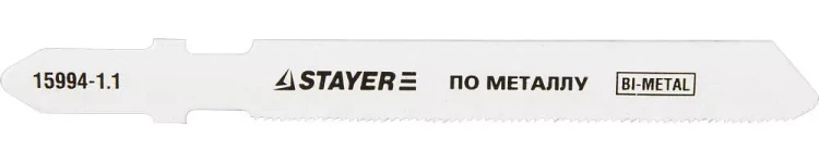 Полотна STAYER "PROFI", T118GF, для эл/лобзика, Bi-Metall, по металлу (0,5-1,5мм), EU-хвост., шаг 1,1мм, 50мм, 2шт 15994-1.1_z01 купить в Надыме