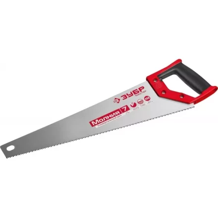 Ножовка универсальная (пила) ЗУБР МОЛНИЯ-7 450 мм, 7 TPI, закалка, рез вдоль и поперек волокон, для средних заготовок, фанеры, ДСП, МДФ 1537-45_z01 купить в Надыме