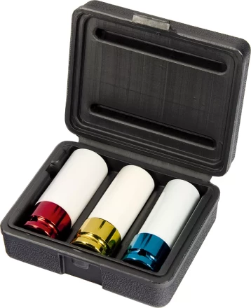 Набор ударных головок, удлиненн.,1/2'', 6-ти гранн., CrMo, 3 шт. 17мм, 19мм, 21мм Gross 13513 купить в Надыме