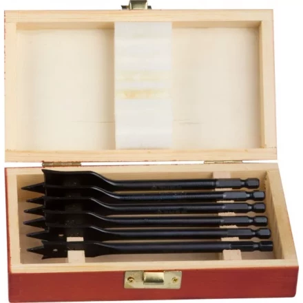 ЗУБР "ЭКСПЕРТ". Набор сверл по дереву перьевые, в дерев.боксе, d 12, 16, 18, 20, 22, 25мм, 6шт 29503-H6 купить в Надыме