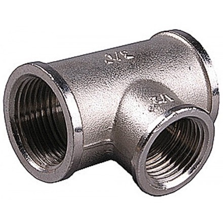 Тройник GENERAL FITTINGS переходной, никелированная латунь, г/г/г, 1&quot;-1/2&quot;-1&quot; 51060-1-1/2-1 купить в Надыме