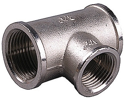 Тройник GENERAL FITTINGS переходной, никелированная латунь, г/г/г, 1&quot;-1/2&quot;-1&quot; 51060-1-1/2-1 купить в Надыме