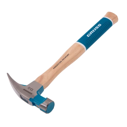 Молоток-гвоздодер GROSS 10413, 380 г, угол 75, магнит, обрезиненная рукоятка American Hickory купить в Надыме