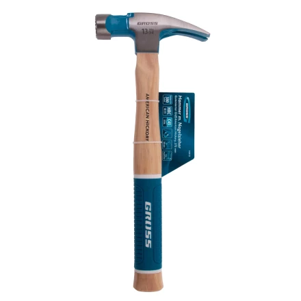 Молоток-гвоздодер GROSS 10413, 380 г, угол 75, магнит, обрезиненная рукоятка American Hickory купить в Надыме