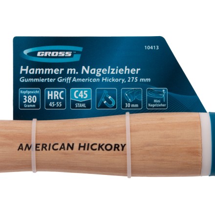 Молоток-гвоздодер GROSS 10413, 380 г, угол 75, магнит, обрезиненная рукоятка American Hickory купить в Надыме