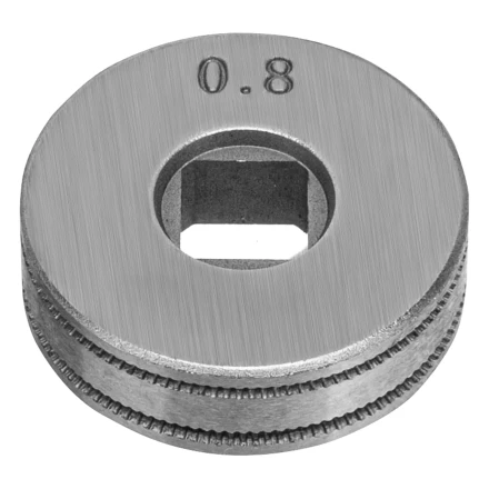 Подающий ролик, U профиль зубчатый под флюсовую проволоку 0,8-1мм посадка квадрат, 2 шт Denzel 93653 купить в Надыме