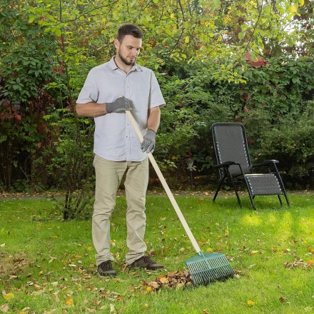 Грабли веерные пластиковые Сибртех, 420 мм, 22 плоских зуба, без черенка, Россия, 617055 купить в Надыме