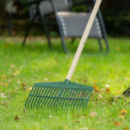 Грабли веерные пластиковые Сибртех, 420 мм, 22 плоских зуба, без черенка, Россия, 617055 купить в Надыме