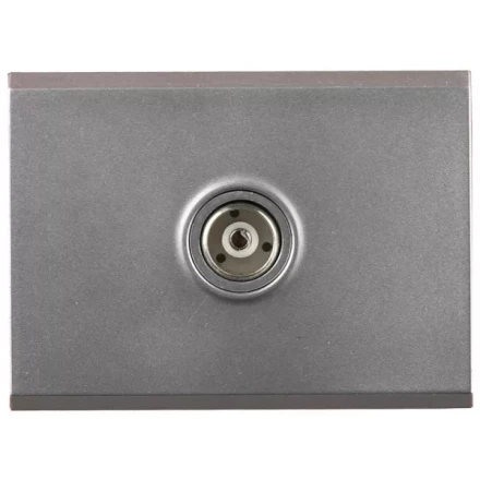 Розетка СВЕТОЗАР "ЭФФЕКТ" телевизионная, без вставки и рамки, цвет светло-серый металлик SV-54415-SM купить в Надыме