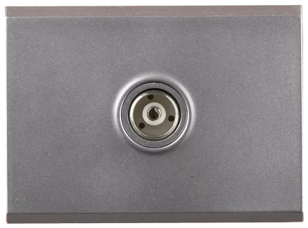 Розетка СВЕТОЗАР "ЭФФЕКТ" телевизионная, без вставки и рамки, цвет светло-серый металлик SV-54415-SM купить в Надыме