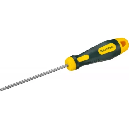 Отвертка KRAFTOOL, Cr-Mo-V сталь, двухкомпонентная противоскользящая рукоятка, TORX Hole, №20x100мм 250077-20-100 купить в Надыме