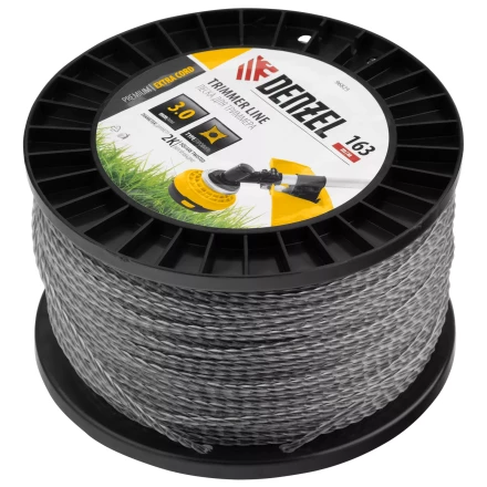 Леска для триммера двухкомпонентная витой квадрат Denzel, 3,0мм х 163м, на DIN катушке EXTRA CORD 96825 купить в Надыме