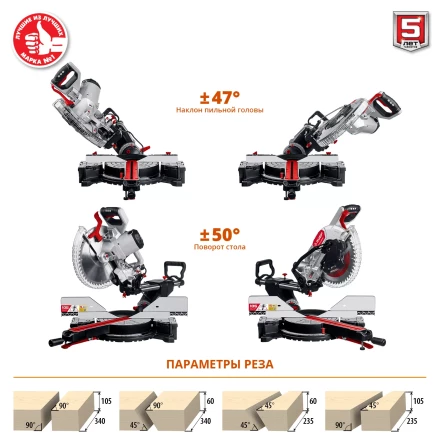 Пила торцовочная с протяжкой ЗПТ-305-1800 ПЛ серия МАСТЕР купить в Надыме