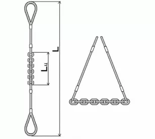 Строп комбинированный 1.25 т L=4 м L цепи=1.2 м заплет купить в Надыме