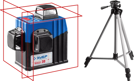 Нивелиры лазерные Крест-3D 360 3 перпендикулярные плоскости со штативом серия ПРОФЕССИОНАЛ купить в Надыме