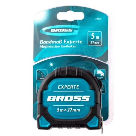 Рулетка нейлон Experte 5м x 27мм двухкомпон. корпус магнит двухстор. разметка Gross 32575 купить в Надыме