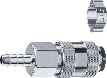 ЗУБР штуцер елочка, 8 мм - рапид муфта, переходник с обжимным хомутом, Профессионал (64917-08) купить в Надыме