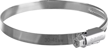 ЗУБР Х-9Н, 30 - 48 мм, накатная лента 9 мм, цинк, 50 шт, червячный хомут (37807-48) купить в Надыме