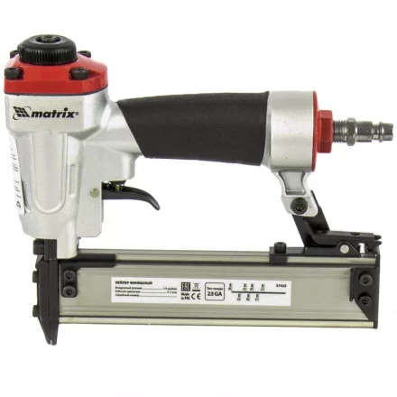 Нейлер финишный (шпилькозабивной пистолет) пневматический гвоздь 23GA диаметр 0,64мм  длина 10-30мм MATRIX 57425 купить в Надыме