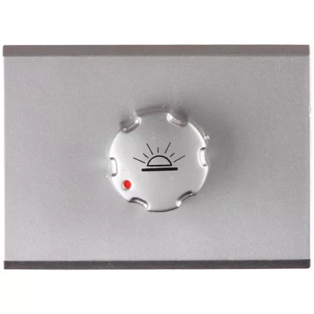 Диммер СВЕТОЗАР "ЭФФЕКТ" без вставки и рамки, цвет светло-серый металлик, 60-500Вт SV-54442-SM купить в Надыме