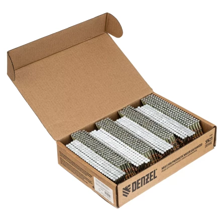 Гвозди для пнев. нейлера (оцинк.), длина - 65 мм, диам. - 2,9 мм, 2000 шт. Denzel 57685 купить в Надыме