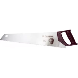 Ножовка ЗУБР "ЭКСПЕРТ" по дереву, прямой закаленный зуб, пластмассовая ручка, шаг зуба 3,5мм, 500мм 15071-50