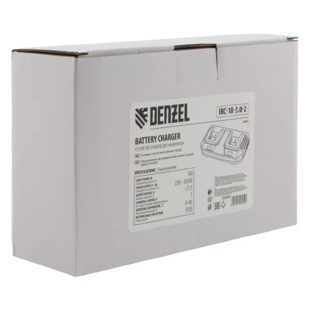 Устройство зарядное для аккумуляторов Denzel IBC-18-3.0-2, Li-Ion, 18В, 3.0 А, для двух батарей 28454 купить в Надыме
