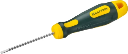 Отвертка KRAFTOOL, Cr-Mo-V сталь, двухкомпонентная противоскользящая рукоятка, SL, 2,5x60мм 250071-2.5-060 купить в Надыме