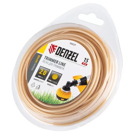 Леска для триммера армированная алюминием круглая, 2,0мм х 15м, блистер ALUFLEX Denzel 96829 купить в Надыме