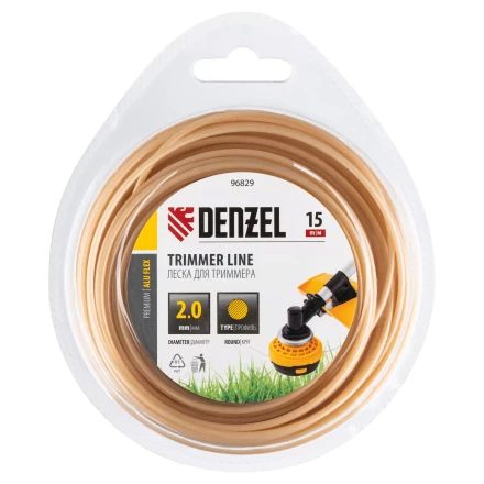 Леска для триммера армированная алюминием круглая, 2,0мм х 15м, блистер ALUFLEX Denzel 96829 купить в Надыме