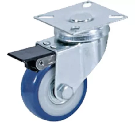 Колесо аппаратное поворотное SCvb 92 75 мм с тормозом (синяя резина) 1027150 купить в Надыме
