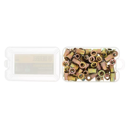 Заклепки резьбовые, стальные, оцинкованные, М6, пластиковый кейс, 70 шт. Denzel 40603 купить в Надыме