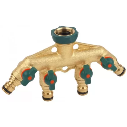 Распределитель RACO "Profi-Plus" четырехканальный, латунный с покрытием TPR, 3/4" 4244-55134D купить в Надыме