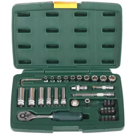 Набор KRAFTOOL "INDUSTRIE QUALITAT" Торцовые головки, 1/2", 1/4", 37 предметов 27881-H37 купить в Надыме