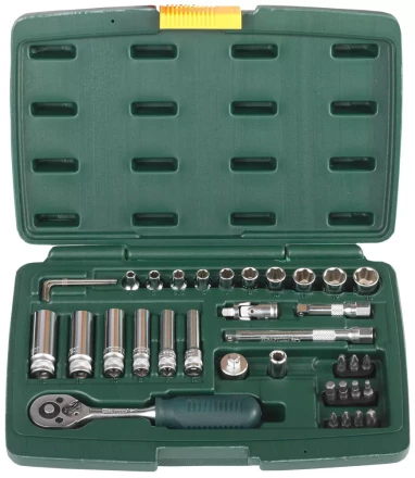 Набор KRAFTOOL "INDUSTRIE QUALITAT" Торцовые головки, 1/2", 1/4", 37 предметов 27881-H37 купить в Надыме