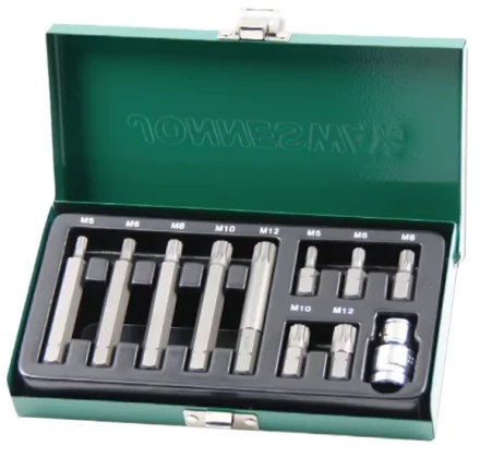 Набор вставок-бит SPLINE М-профиль 30-75мм М5-М12 11предметов Jonnesway S29H4111S 47395 купить в Надыме
