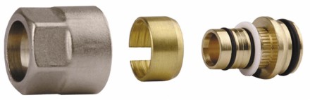 Соединитель GENERAL FITTINGS для металлопластиковых труб, евроконус, никелированная латунь, 1/2&quot; / 16 мм x 2,0 мм 51047-1/2-16 купить в Надыме