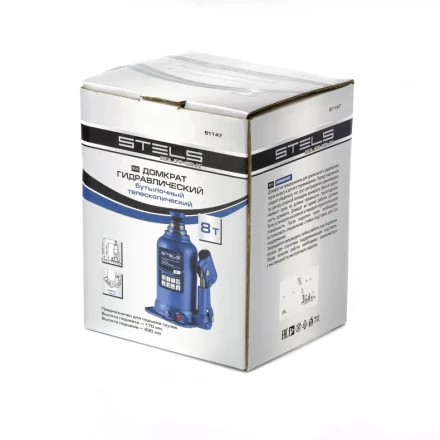 Домкрат гидравлический бутылочный телескопический 8 т подъем 170-430 мм Stels 51147 купить в Надыме