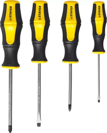 Набор STAYER &quot;MASTER&quot; HERCULES: Отвертки, Cr-V, эргономичная двухкомпонентная рукоятка, 4шт 25055-H4_z02 купить в Надыме