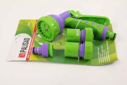 Набор для подключения шланга 3/4" (пистолет 6-и режимн адаптер 2 соединителя)  PALISAD 65177 купить в Надыме