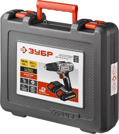 Дрель-шуруповерт 2 АКБ ДА-14.4-2-Ли КНМ1 серия МАСТЕР купить в Надыме